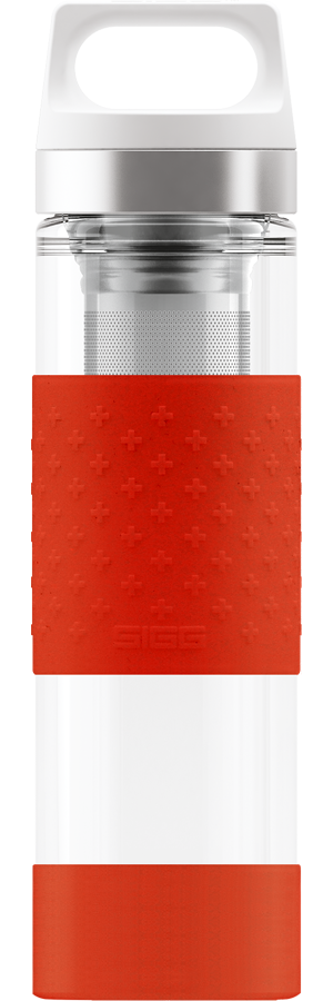 Thermo Flask Hot & Cold Glass Red 0.4l-13oz