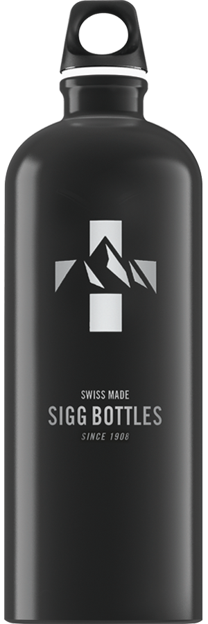 Water Bottle Mountain Black 1l