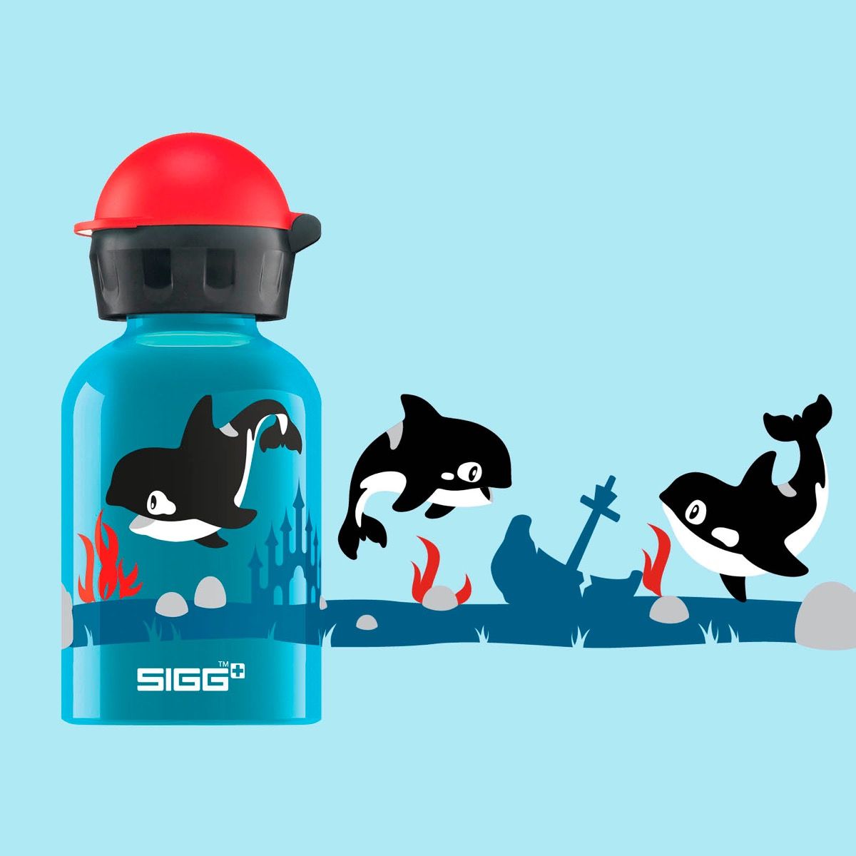 Kinder Trinkflasche Orca Family 0.3l